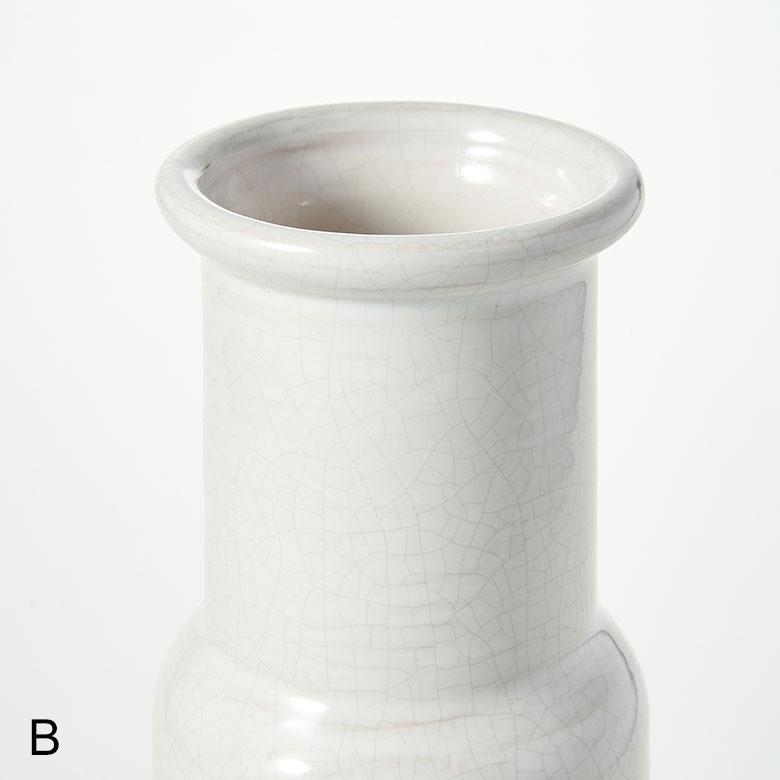 フラワー ベース 花 瓶 びん 水入れ 可 約 W 9.5cm D 9.5cm H 30cm 陶器 アースカラー クラック 貫入 おしゃれ 北欧 リゾート インテリア 雑貨 西海岸風 94167 | ブランド登録なし | 15