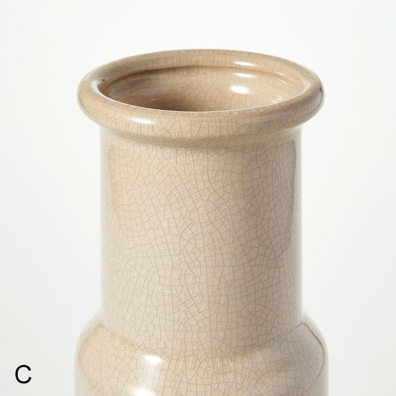 フラワー ベース 花 瓶 びん 水入れ 可 約 W 9.5cm D 9.5cm H 30cm 陶器 アースカラー クラック 貫入 おしゃれ 北欧 リゾート インテリア 雑貨 西海岸風 94167 | ブランド登録なし | 17