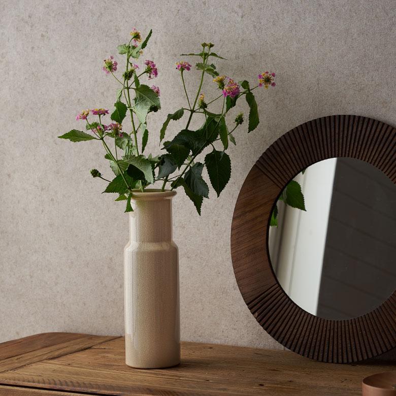 フラワー ベース 花 瓶 びん 水入れ 可 約 W 9.5cm D 9.5cm H 30cm 陶器 アースカラー クラック 貫入 おしゃれ 北欧 リゾート インテリア 雑貨 西海岸風 94167 | ブランド登録なし | 04