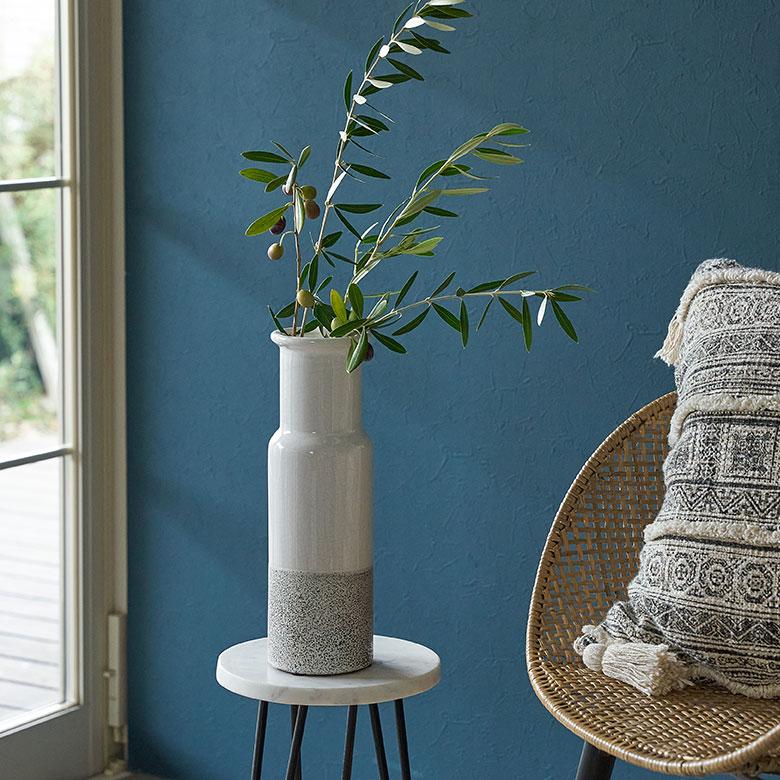 フラワー ベース 花 瓶 びん 水入れ 可 約 W 9.5cm D 9.5cm H 30cm 陶器 アースカラー クラック 貫入 おしゃれ 北欧 リゾート インテリア 雑貨 西海岸風 94167 | ブランド登録なし | 07