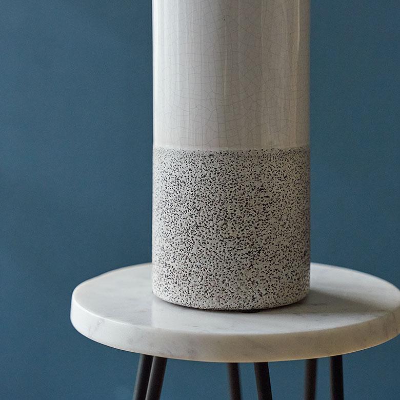 フラワー ベース 花 瓶 びん 水入れ 可 約 W 9.5cm D 9.5cm H 30cm 陶器 アースカラー クラック 貫入 おしゃれ 北欧 リゾート インテリア 雑貨 西海岸風 94167 | ブランド登録なし | 09