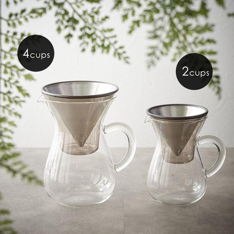 コーヒー ドリッパー カラフェ セット メーカー 600ml ステンレス ガラス フィルター ドリップ 熱湯 電子レンジ 食洗機 可 耐熱 おしゃれ ハンド 西海岸 94170 | KINTO | 01