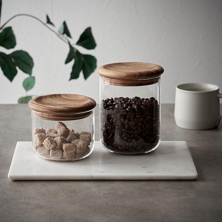 キャニスター ガラス 木 450ml 保存 容器 スタッキング 瓶 耐熱 電子レンジ 食洗機 可 収納 コーヒー 入れ おしゃれ 北欧 雑貨 ストッカー KINTO 西海岸 94174 | KINTO | 03