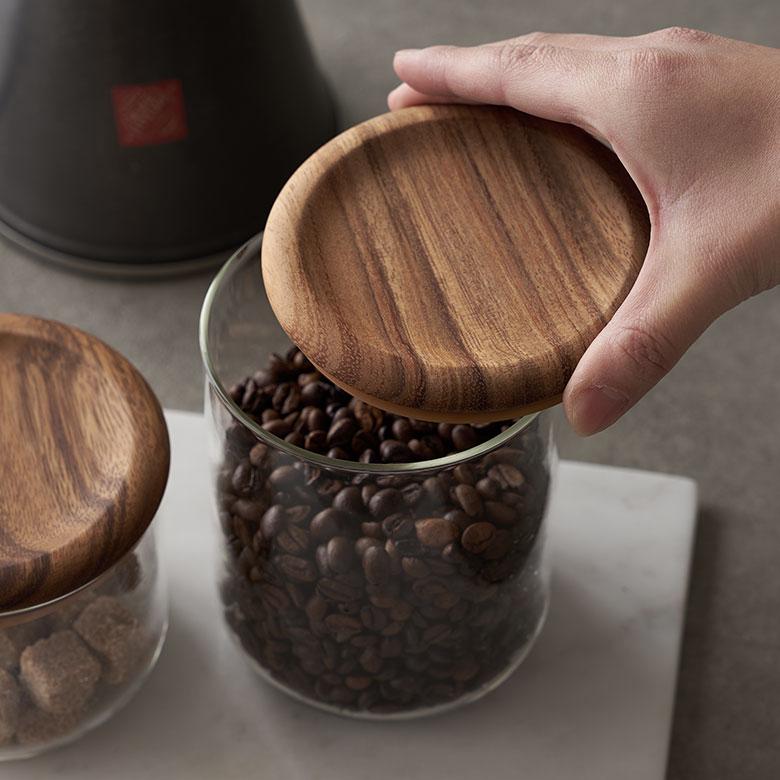 キャニスター ガラス 木 800ml 大容量 保存 容器 スタッキング 瓶 耐熱 電子レンジ 食洗機 可 収納 コーヒー 入れ おしゃれ 北欧 ストッカー KINTO 西海岸 94175 | KINTO | 02