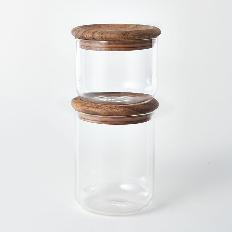 キャニスター ガラス 木 800ml 大容量 保存 容器 スタッキング 瓶 耐熱 電子レンジ 食洗機 可 収納 コーヒー 入れ おしゃれ 北欧 ストッカー KINTO 西海岸 94175 | KINTO | 07