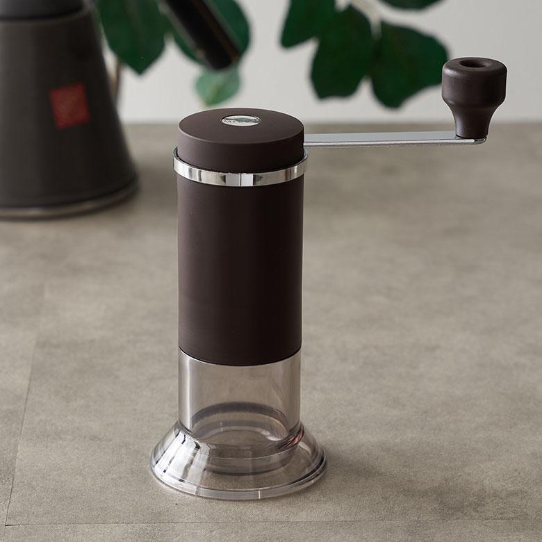 コーヒー ミル 卓上 ハンドル付 日本製 100ml 手 動 豆 挽き セラミック刃 粒度調節 分解 洗浄 すべり止め 珈琲 カフェ おしゃれ 水洗い モダン 西海岸 94178 | ブランド登録なし