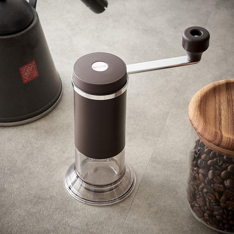 コーヒー ミル 卓上 ハンドル付 日本製 100ml 手 動 豆 挽き セラミック刃 粒度調節 分解 洗浄 すべり止め 珈琲 カフェ おしゃれ 水洗い モダン 西海岸 94178 | ブランド登録なし | 07