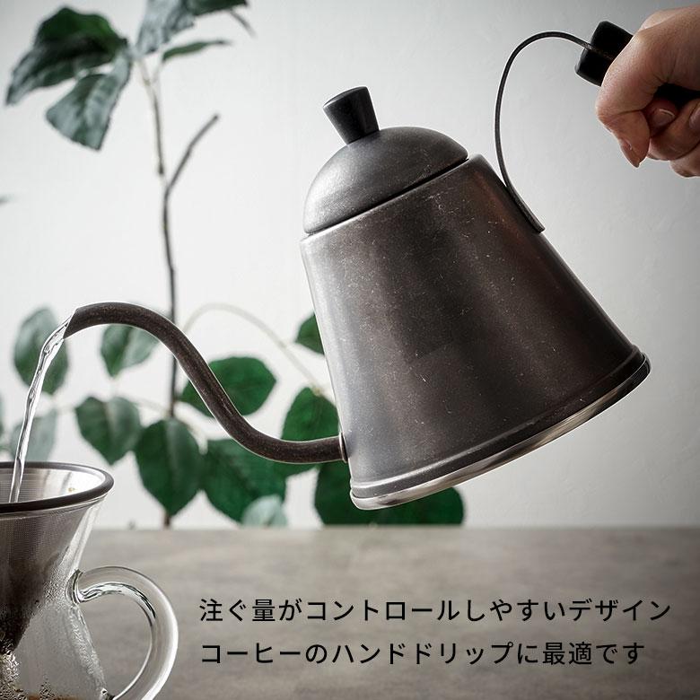 ドリップ ポット 日本製 直火 IH 使用 可 1L ブラック 食洗機 燕市 コーヒー 湯沸かし ステンレス アウトドア カフェ 店舗 おしゃれ 北欧 雑貨 西海岸 94179 | ブランド登録なし | 02