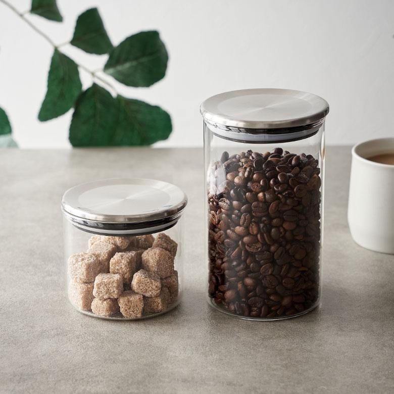 キャニスター 耐熱 ガラス ステンレス 計量スプーン 付 300ml 保存 容器 瓶 電子レンジ 食洗機 可 収納 コーヒー 入れ おしゃれ 雑貨 ストッカー 西海岸 94180 | KINTO | 03