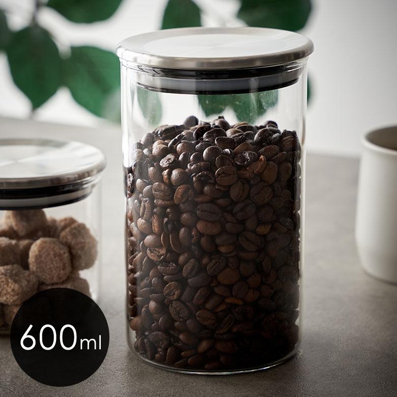 キャニスター 耐熱 ガラス ステンレス 計量スプーン 付 600ml 保存 容器 瓶 電子レンジ 食洗機 可 収納 コーヒー 入れ おしゃれ 雑貨 ストッカー 西海岸 94181 | KINTO