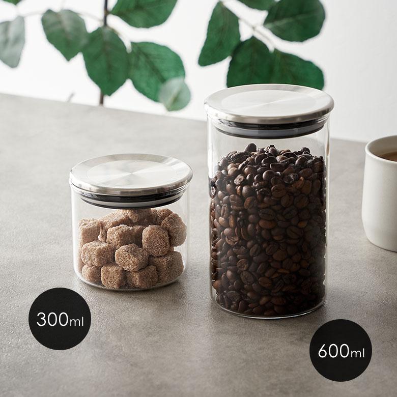 キャニスター 耐熱 ガラス ステンレス 計量スプーン 付 600ml 保存 容器 瓶 電子レンジ 食洗機 可 収納 コーヒー 入れ おしゃれ 雑貨 ストッカー 西海岸 94181 | KINTO | 01