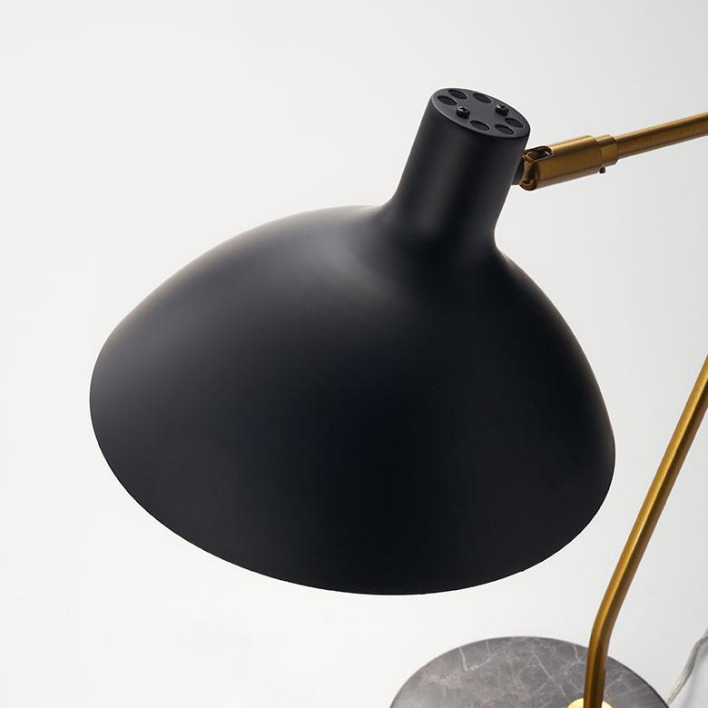 デスク ライト スタンド ランプ アルミ 天然 大理石 1灯 口金17 40W LED 対応 照明 器具 卓上 読書灯 電球付 学習机 おしゃれ 北欧 インテリア 西海岸 94183 | INTERFORM | 12