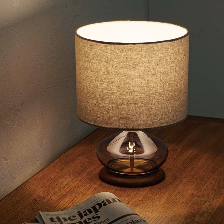 INTERFORM テーブル ライト スタンド ランプ 天然 木 ガラス スチール