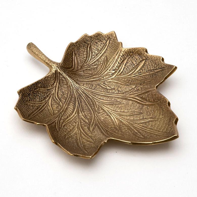 トレイ プレート ゴールド 真鍮 リーフ型 シルバー メープルリーフ