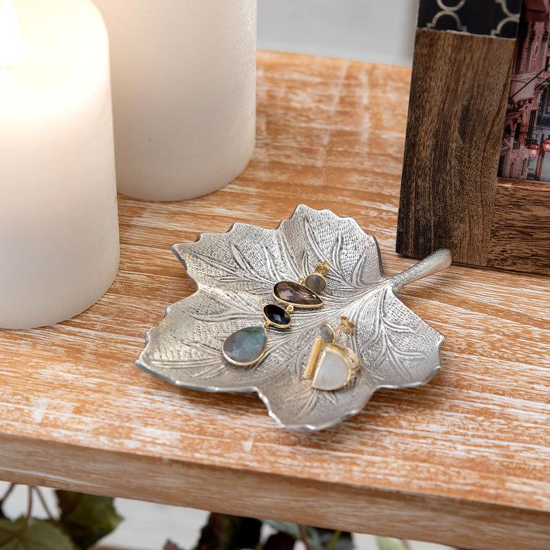 トレイ プレート ゴールド 真鍮 リーフ型 シルバー メープルリーフ