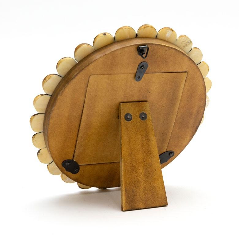 フォトフレーム 写真たて 円形 直径約19cm フラワーモチーフ 花形 ナチュラル おしゃれ ブラウン アイボリー インテリア 94211 | ブランド登録なし | 12