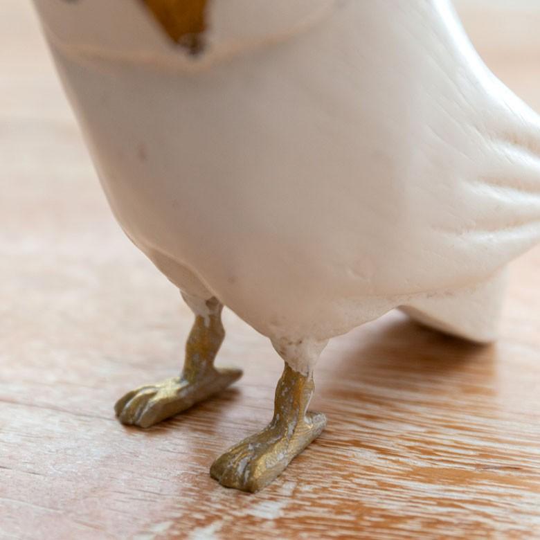 フクロウ 置物 オブジェ かわいい 玄関 縁起物 雑貨 高さ約10.5cm ラッキーアイテム ウッド 真鍮 インテリア おしゃれ 94221 | ブランド登録なし | 09