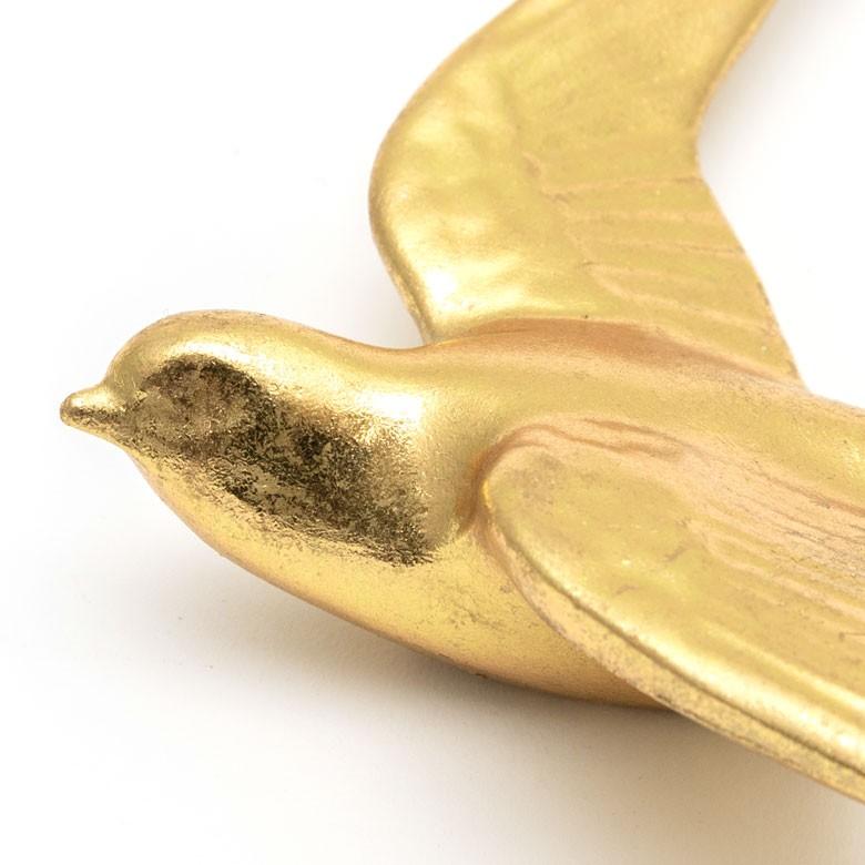 壁飾り ツバメ 鳥 ウォールデコレーション 幅約14cm ゴールド オーナメント アジア雑貨 おしゃれ 北欧 インテリア アンティーク調 94222 | ブランド登録なし | 02