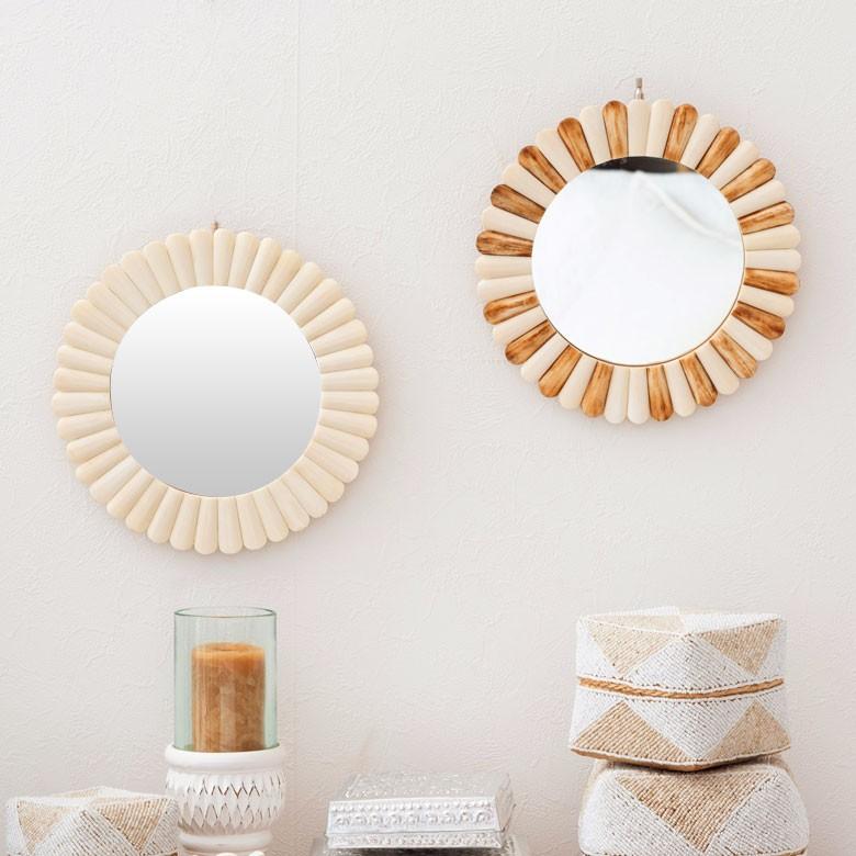 フォトフレーム 写真たて 円形 直径約29cm フラワーモチーフ 花形 ナチュラル おしゃれ ブラウン アイボリー インテリア 94227 | ブランド登録なし | 04