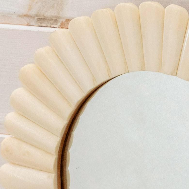 フォトフレーム 写真たて 円形 直径約29cm フラワーモチーフ 花形 ナチュラル おしゃれ ブラウン アイボリー インテリア 94227 | ブランド登録なし | 06