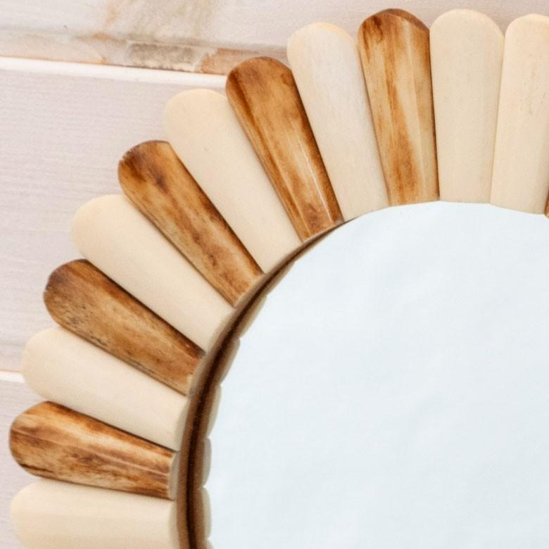 フォトフレーム 写真たて 円形 直径約29cm フラワーモチーフ 花形 ナチュラル おしゃれ ブラウン アイボリー インテリア 94227 | ブランド登録なし | 07