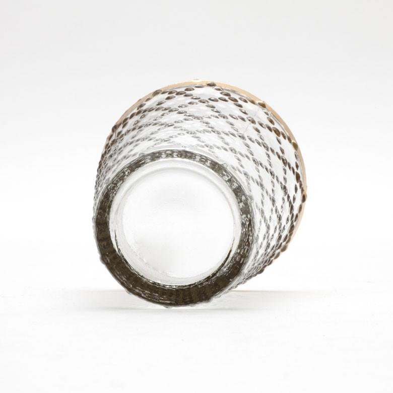 キャンドルホルダー ガラス クリア ゴールド 花瓶  直径7.5cm 高さ7.5cm 模様入り フラワーベース おしゃれ アンティーク調 小物入れ 94228 | ブランド登録なし | 04