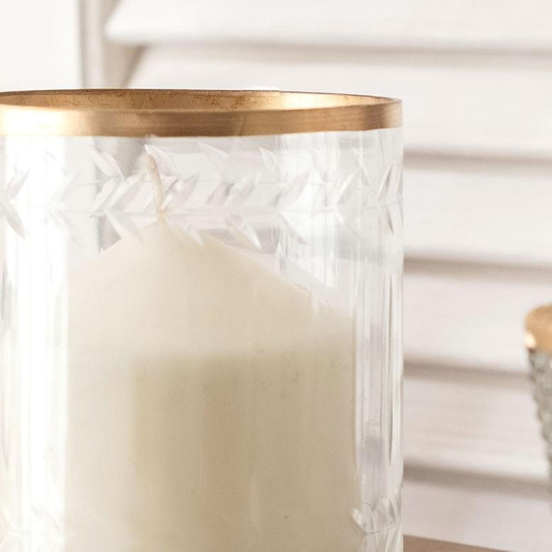 キャンドルホルダー ガラス クリア ゴールド 花瓶  直径9.5cm 高さ10cm 模様入り フラワーベース おしゃれ アンティーク調 小物入れ 94229 | ブランド登録なし | 10