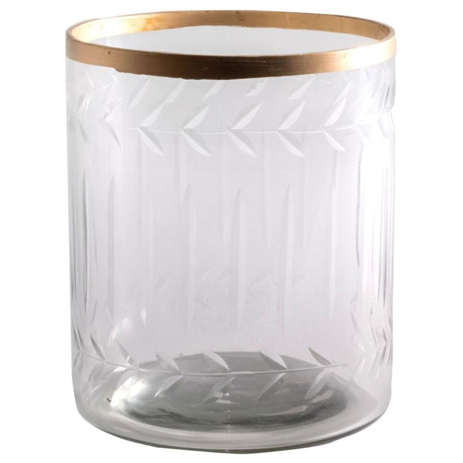 キャンドルホルダー ガラス クリア ゴールド 花瓶  直径9.5cm 高さ10cm 模様入り フラワーベース おしゃれ アンティーク調 小物入れ 94229 | ブランド登録なし | 12