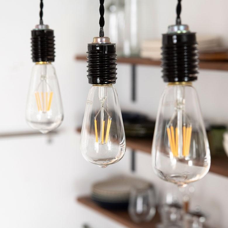 LED電球 E26口金 クリア 暖色系 エジソン電球 レトロランプ 照明 裸電球 ヴインテージ ナス型 ライト フィラメント 照明器具　エジソンランプ 94603 | ブランド登録なし | 06