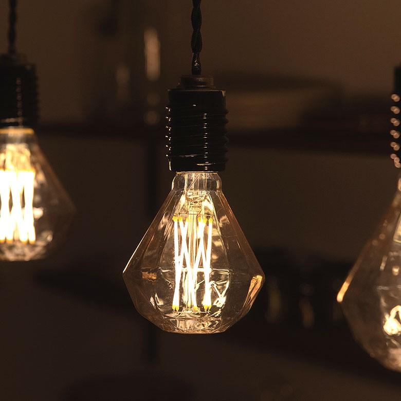 LED電球 E26口金 クリア 暖色系 エジソン電球 レトロランプ 照明 裸電球 ヴインテージ ダイヤモンド型 ライト フィラメント 照明器具　エジソンランプ 94604 | ブランド登録なし | 02