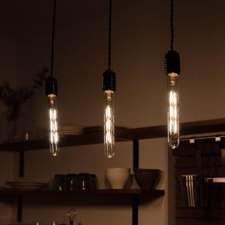 LED電球 E26口金 クリア 暖色系 エジソン電球 レトロランプ 照明 裸電球 ヴインテージ 細長 試験管型 ライト フィラメント 照明器具 エジソンランプ 94605 | ブランド登録なし | 05