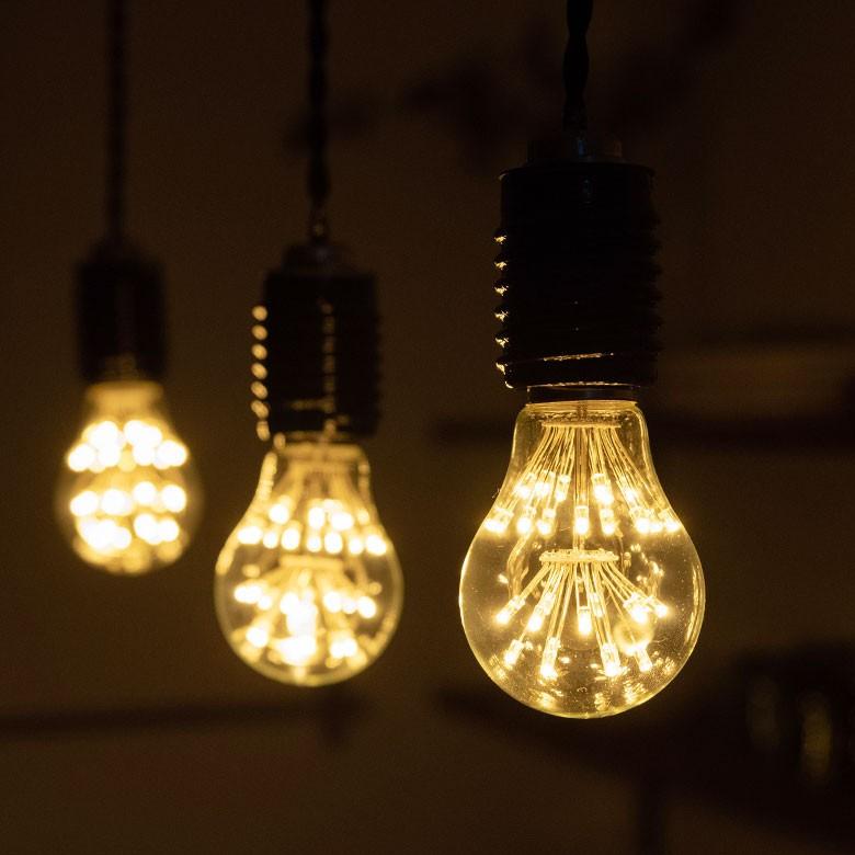 LED電球 E26口金 クリア 暖色系 エジソン 電球 レトロランプ 照明 裸電球 ヴインテージ 花火ボール型 直径6cm ライト フィラメント 照明器具 94606 | ブランド登録なし | 02