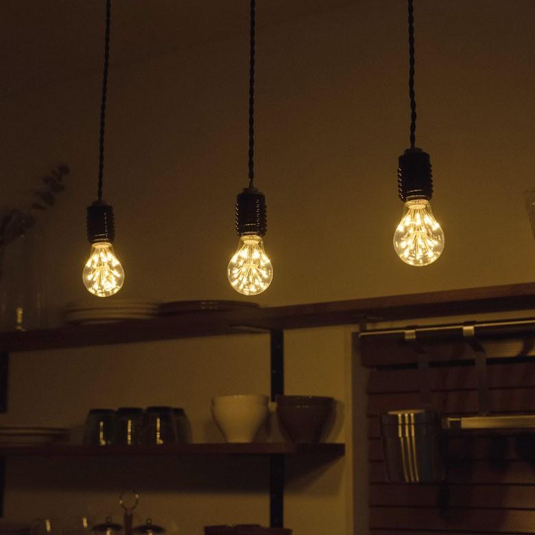 LED電球 E26口金 クリア 暖色系 エジソン 電球 レトロランプ 照明 裸電球 ヴインテージ 花火ボール型 直径6cm ライト フィラメント 照明器具 94606 | ブランド登録なし | 05