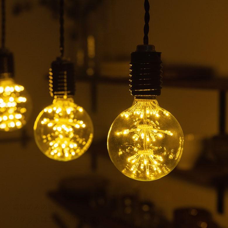 LED電球 E26口金 クリア 暖色 エジソン 電球 レトロ ランプ 照明 裸電球 ヴィンテージ 花火ボール型 直径9.5cm ライト フィラメント 器具 エジソンランプ 94607 | ブランド登録なし | 02