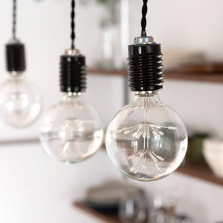 LED電球 E26口金 クリア 暖色 エジソン 電球 レトロ ランプ 照明 裸電球 ヴィンテージ 花火ボール型 直径9.5cm ライト フィラメント 器具 エジソンランプ 94607 | ブランド登録なし | 06