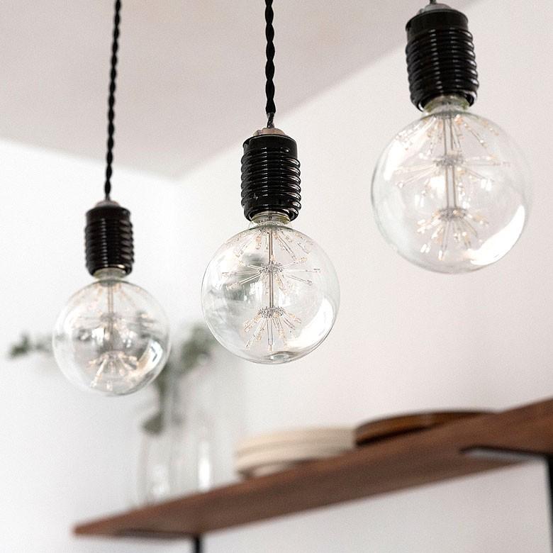 LED電球 E26口金 クリア 暖色 エジソン 電球 レトロ ランプ 照明 裸電球 ヴィンテージ 花火ボール型 直径9.5cm ライト フィラメント 器具 エジソンランプ 94607 | ブランド登録なし | 07