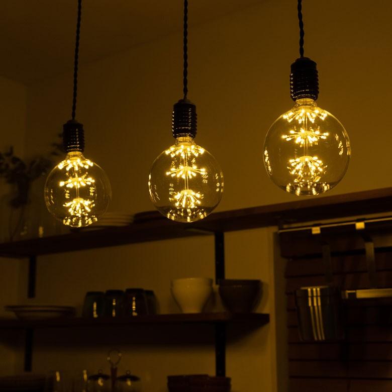 LED電球 E26口金 クリア 暖色 エジソン 電球 レトロ ランプ 照明 裸電球 ヴィンテージ 花火ボール型 直径12.5cm ライト フィラメント 器具 エジソンランプ 94608 | ブランド登録なし | 05