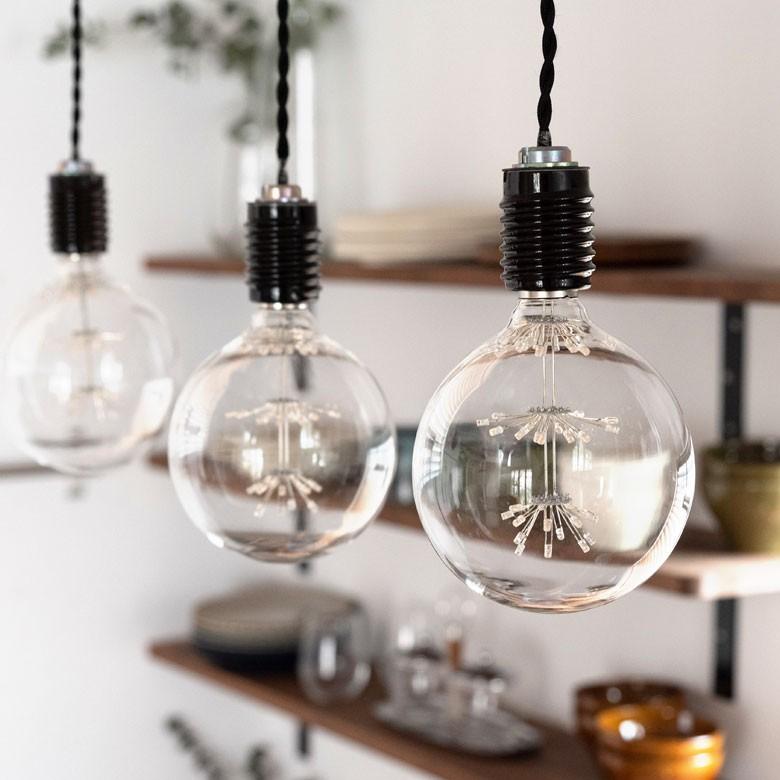 LED電球 E26口金 クリア 暖色 エジソン 電球 レトロ ランプ 照明 裸電球 ヴィンテージ 花火ボール型 直径12.5cm ライト フィラメント 器具 エジソンランプ 94608 | ブランド登録なし | 06