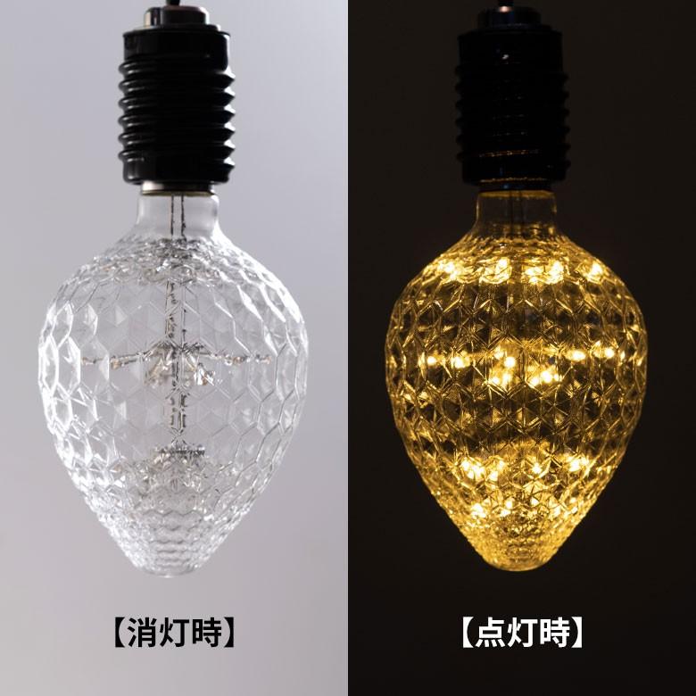 LED電球 E26口金 クリア 暖色 エジソン 電球 レトロ ランプ 照明 裸電球 ヴィンテージ 花火イチゴ型 直径9.5cm ライト フィラメント 器具 エジソンランプ 94610 | ブランド登録なし | 04