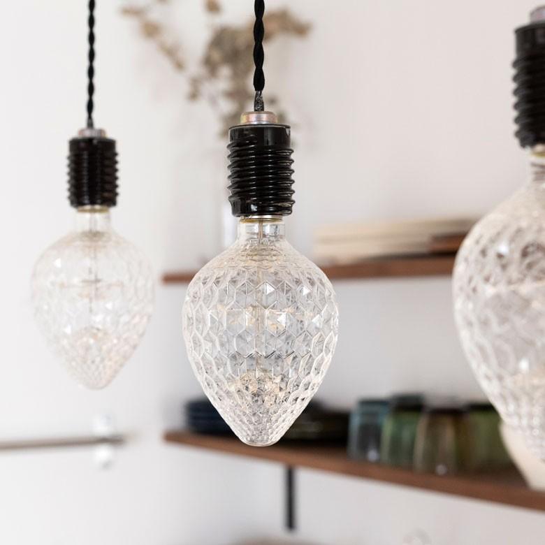 LED電球 E26口金 クリア 暖色 エジソン 電球 レトロ ランプ 照明 裸電球 ヴィンテージ 花火イチゴ型 直径9.5cm ライト フィラメント 器具 エジソンランプ 94610 | ブランド登録なし | 06