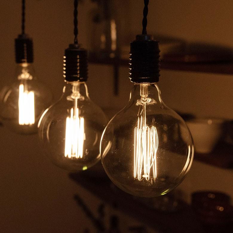 白熱電球 レトロランプ エジソン型 丸型 電球色 直径12.5cm E26 クリア 電球 白熱球 エジソン電球 エジソン球 フィラメント 裸電球 94612 | ブランド登録なし | 02