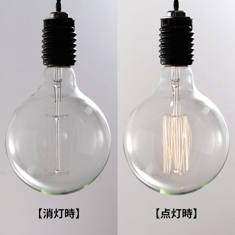 白熱電球 レトロランプ エジソン型 丸型 電球色 直径12.5cm E26 クリア 電球 白熱球 エジソン電球 エジソン球 フィラメント 裸電球 94612 | ブランド登録なし | 04