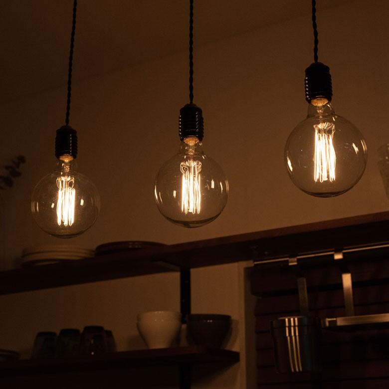 白熱電球 レトロランプ エジソン型 丸型 電球色 直径12.5cm E26 クリア 電球 白熱球 エジソン電球 エジソン球 フィラメント 裸電球 94612 | ブランド登録なし | 05