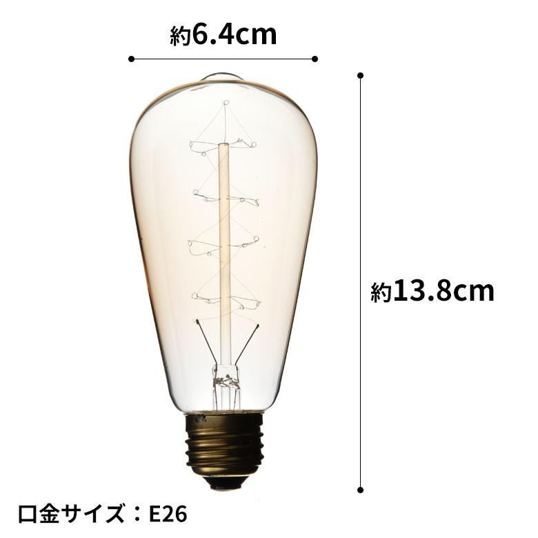 白熱電球 レトロランプ エジソン型 なす型 電球色 直径6.5cm E26 クリア アンバー色 ライト フィラメント 照明器具 エジソンランプ おしゃれ ヴィンテージ 94613 | ブランド登録なし | 03