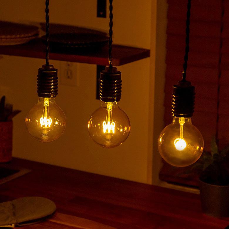 LED電球 レトロ ランプ エジソン LED 電球 球 ボール型 電球色