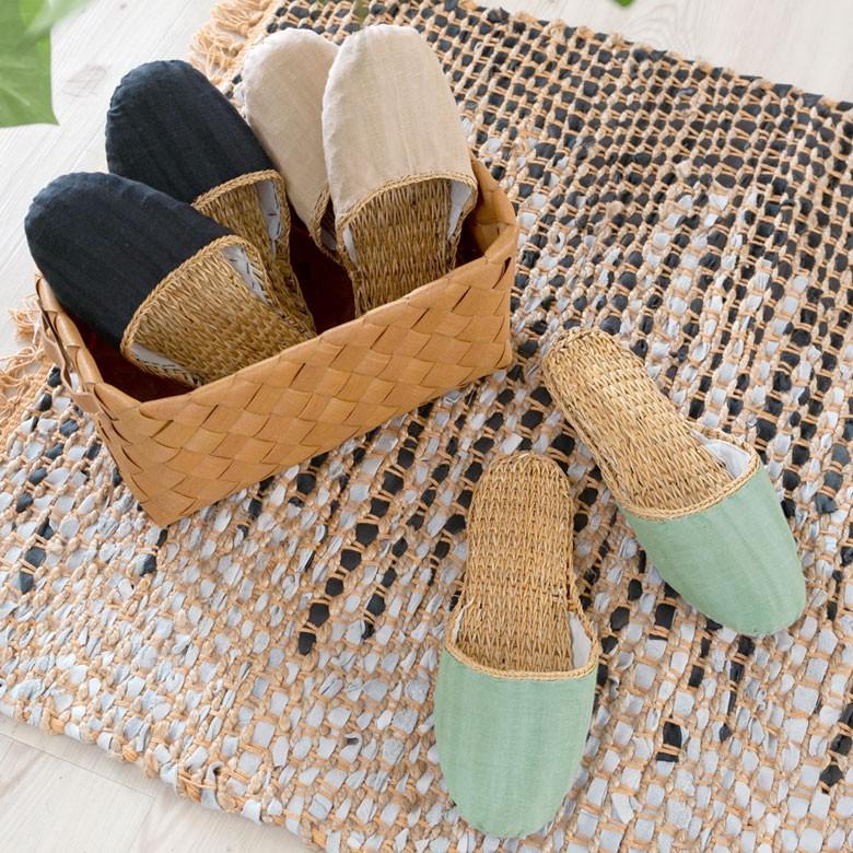 スリッパ ルームシューズ  ムギワラ リネン かわいい おしゃれ 無地 レディース ナチュラル 室内履き 涼しい 94719 | ブランド登録なし | 16