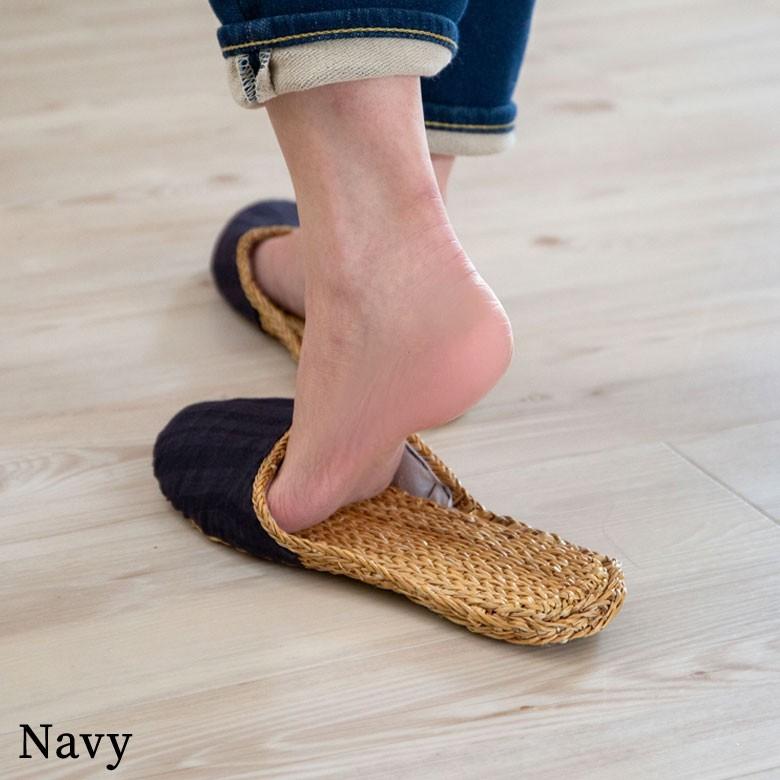 スリッパ ルームシューズ  ムギワラ リネン かわいい おしゃれ 無地 レディース ナチュラル 室内履き 涼しい 94719 | ブランド登録なし | 19