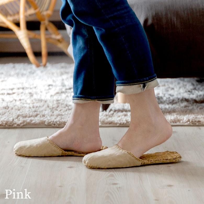 スリッパ ルームシューズ  ムギワラ リネン かわいい おしゃれ 無地 レディース ナチュラル 室内履き 涼しい 94719 | ブランド登録なし | 20