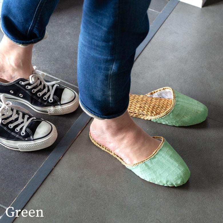 スリッパ ルームシューズ  ムギワラ リネン かわいい おしゃれ 無地 レディース ナチュラル 室内履き 涼しい 94719 | ブランド登録なし | 09