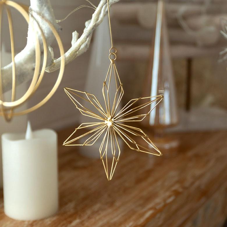 オーナメント アイアン ワイヤー 花型 ゴールド シルバー 幅10cm クリスマスデコレーション デコレーション 飾り おしゃれ 北欧 かわいい クリスマス雑貨 94725 | ブランド登録なし